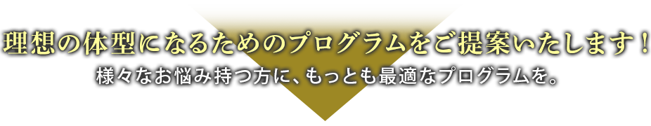 理想の体型になるためのプログラムをご提案いたします！